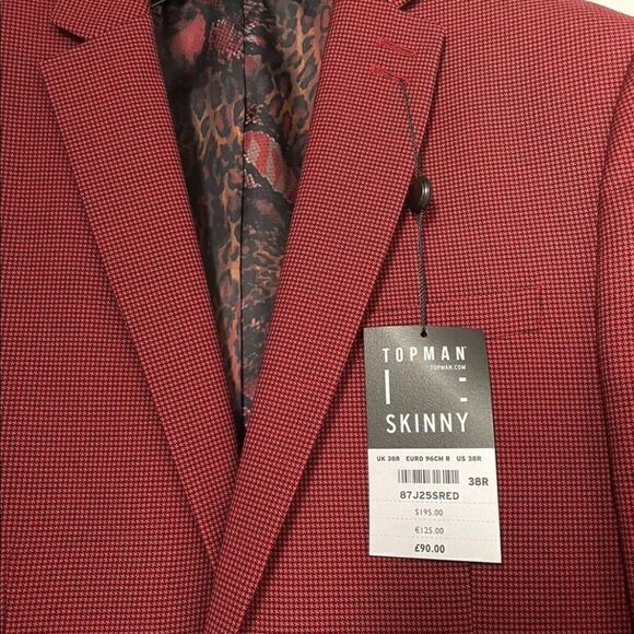 NWT TOPMAN SUIT BLACK/RED   - Picture 4 of 15